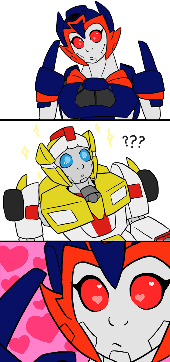 Sparkly_SciFi's tweet photo. Hey everyone, please enjoy this old as comic I made, prompted when I saw an anon ask about a bby Decepticon meeting a bby Autobot #Transformers #fancomic #originalcharacters #babyrobots
Continued in thread🔻🔻 https://t.co/imIgwFkIT3