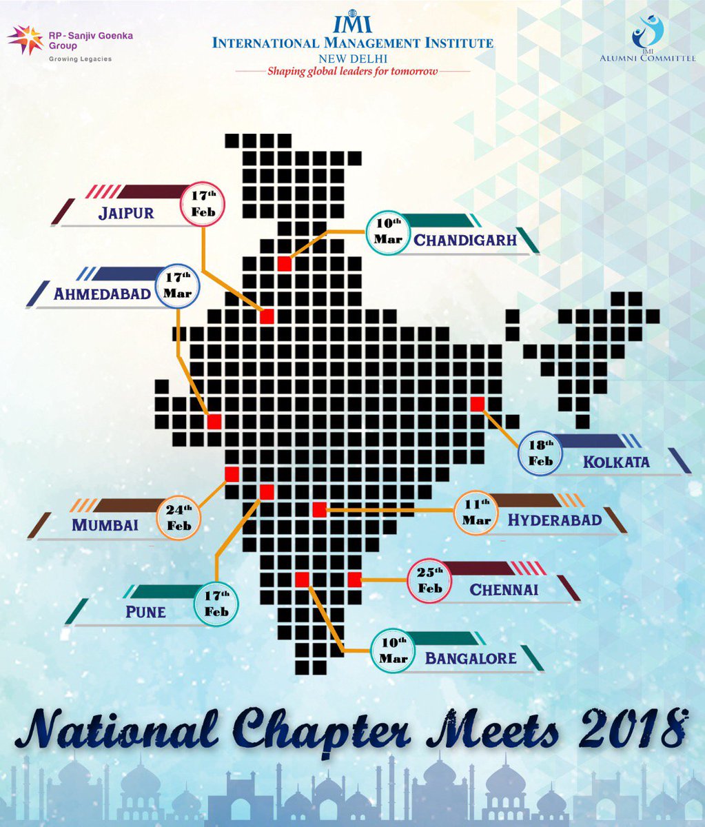 IMIAchievers's tweet photo. Our cart of memories is once again ready to roll down its course and another canvas waits to be painted by colors.
Mark your calendars as, IMI, New Delhi is about to begin its Annual India and International Chapter Meets.
#IMINewDelhi #IMIAchievers #IMIAlumni #ChapterMeets https://t.co/qxPBXc4pgo