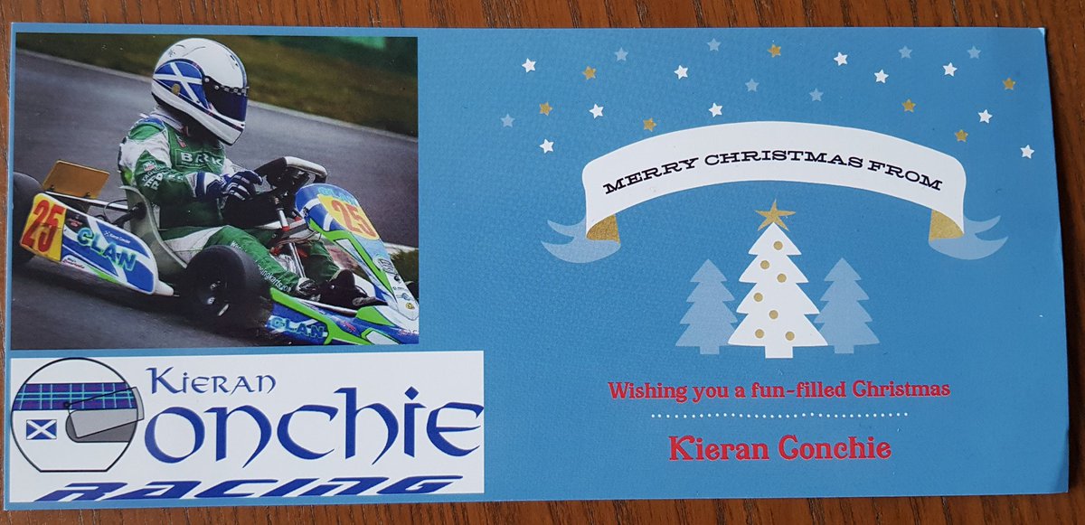 CiaranHaggerty's tweet photo. @KieranConchie @ClanRacing Thank you so much for the Christmas card and the inspiring message. Really great seeing your move up to Juniors going so well. Looking forward to seeing your progress in 2018. Merry Xmas and keep it flat out! 🏁👍#DoonHamer https://t.co/QVrK3ESeZ1