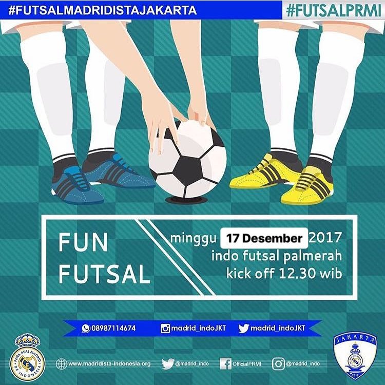 prmijakarta's tweet photo. #FunFutsalPRMI Jakarta πβ½
Minggu, 17 des 2017
At Indo Futsal Palmerah
Jam: 12.30 - 15.00 wib
HTM: kolektif
Cp: 08987114674 https://t.co/MnwfoquJbq