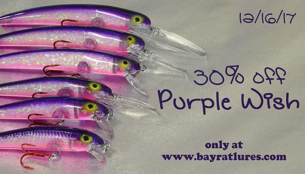 Today only! Purple Wish stickbaits are 30% off!