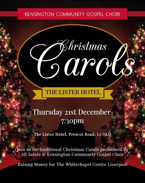 Join us for Christmas Carols at The Lister to raise money for The Whitechapel Centre! <a href="/WhitechapelLiv/">Whitechapel Centre</a>