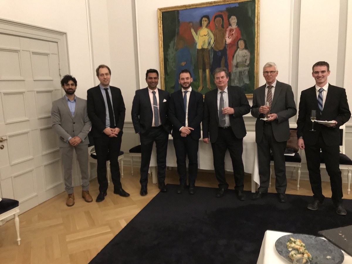 HajaKadarmideen's tweet photo. Congratulations to our faculty member Simon Rasmussen @DTUBioinfo who received prestigious R. Jorcks Fond Researchers prize at a ceremony held inside the Supreme Court of Denmark. In the picture former President of Supreme Court - Poul Søgaard, Simon, me, awardees and dignitaries https://t.co/xMB0fT1oCE
