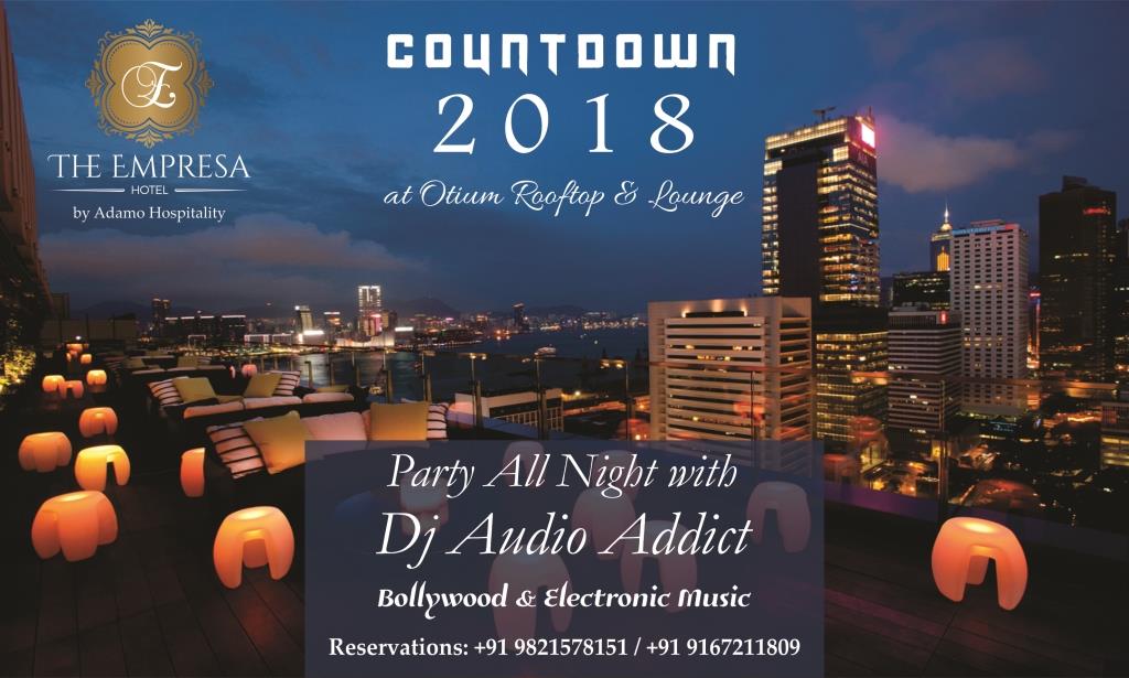 TheEmpresaHotel's tweet photo. #countdown 2018 at #OtiumRooftop & #Lounge
#party all Night with #DJ Audio Addict on #Bollywood & Electronic #music
#Sponsors
#JohnnieWalker #Diageo #BIRA #RedBull #RetelOne #Jagermeister #Reveilo
#TheEmpresa #hotels #Mumbai #Rooftop #RooftopLounge #getaway #Sundaydaynight https://t.co/n3u7LyUho9