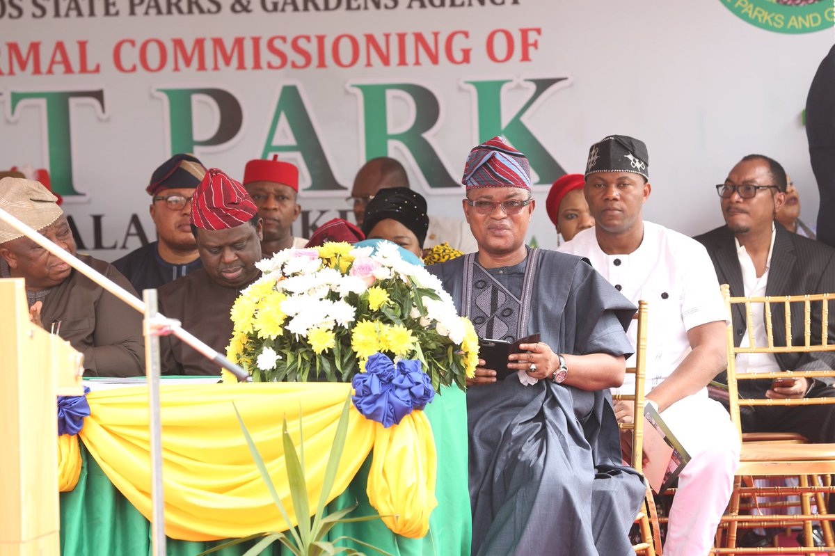 At the formal commissioning of Johnson,Jakande and Tinubu Park, Alausa, Ikeja.