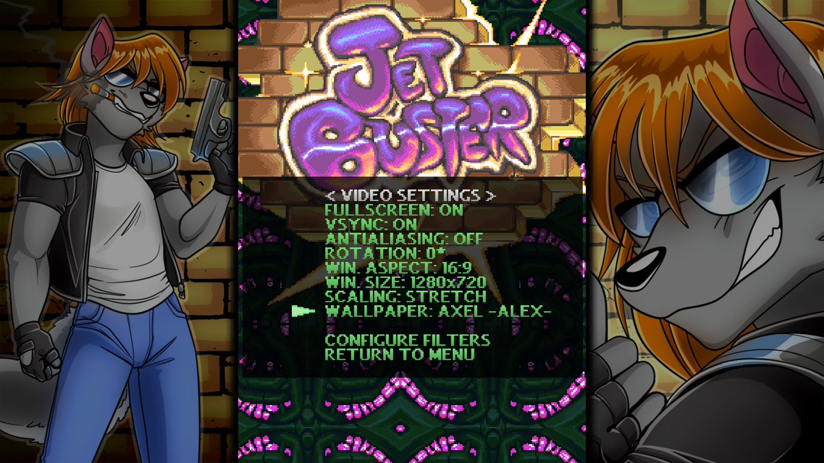 TeamGBSRFox's tweet photo. Jet Buster Patch 1.11 has been released, includes retouched 1920x1080 wallpapers and support for higher resolutions (up to 4k) #steam #shmup #patch #patchnotes #arcade #bullethell #danmaku #grybanserfox #jetbuster https://t.co/s99lB0em15