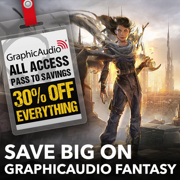GraphicAudio's tweet photo. All your favorite fantasy books are now on sale! Take 30% OFF top titles from #BrandonSanderson, #BrentWeeks, #PeterBrett & more w/Code EVERY30: https://t.co/KvRipqR8Ed https://t.co/O0yCMumR8X
