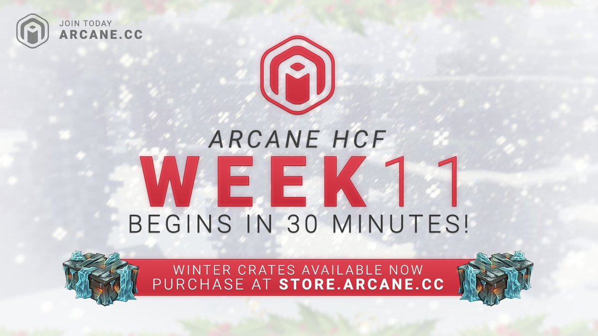 ArcaneCC's tweet photo. HCF Week 11 | 2-Man + 1 Ally | SOTW begins in less than 30 minutes! ⏰

Winter Key-All at 2PM EST! (1 hour after SOTW.) 🗝️

Skip the queue: https://t.co/T8Ir6yUxhv 💳

RT + Follow for a chance to win 30 WINTER CRATE KEYS! ☃️

The winner will be chosen 5 minutes after SOTW. 🏆 https://t.co/mbYwVBJfwo