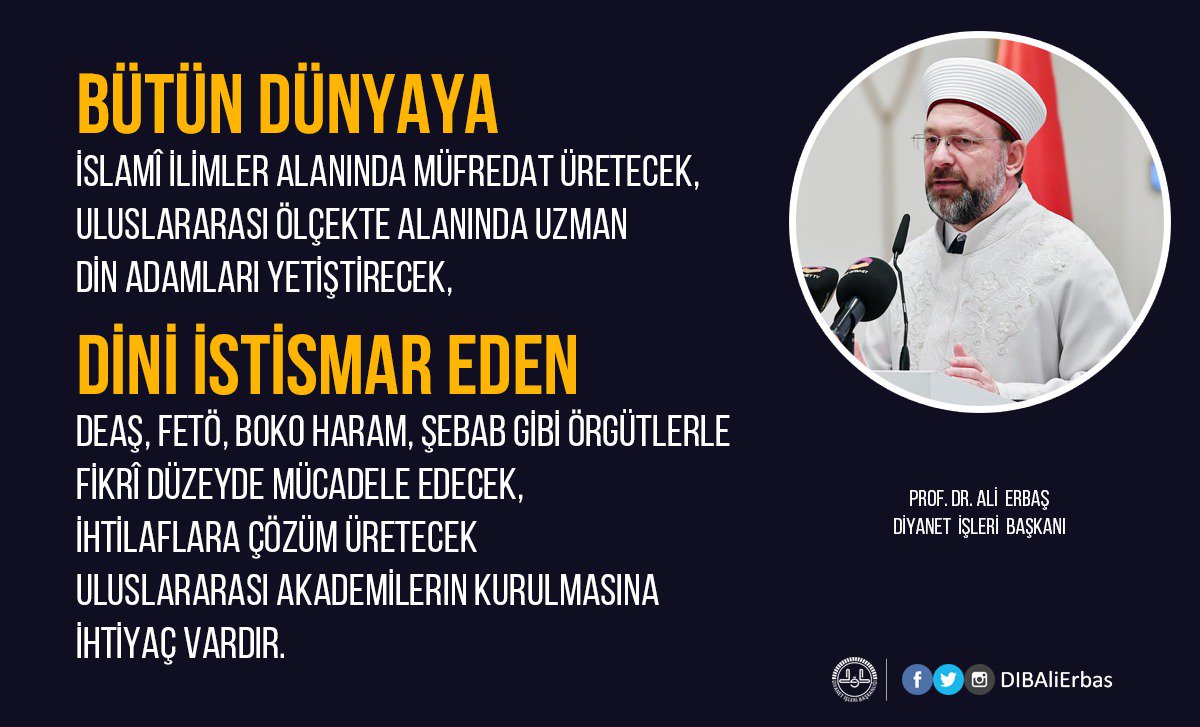 Prof. Dr. Ali Erbaş (@dibalierbas) on Twitter photo 