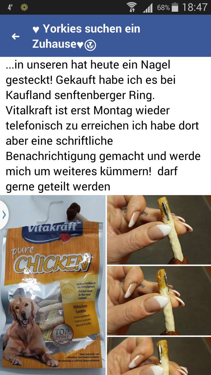 Babsi58089's tweet photo. #Warnung gekauft bei Kaufland #Hundeleckerli https://t.co/yLETCl4gA2