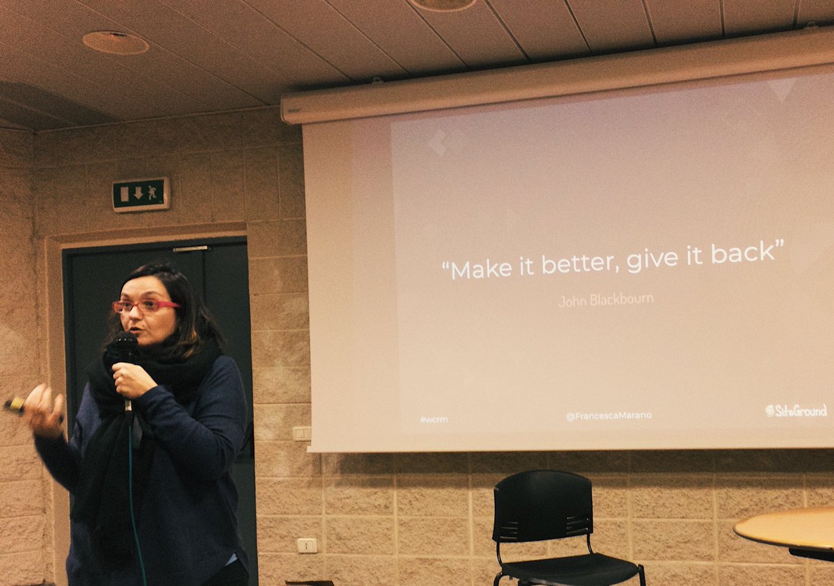Il primo <a href="/WordCampRM/">WordCamp Roma</a> si conclude con un intervento della nostra WordPress Community Manager, Francesca #WCRM