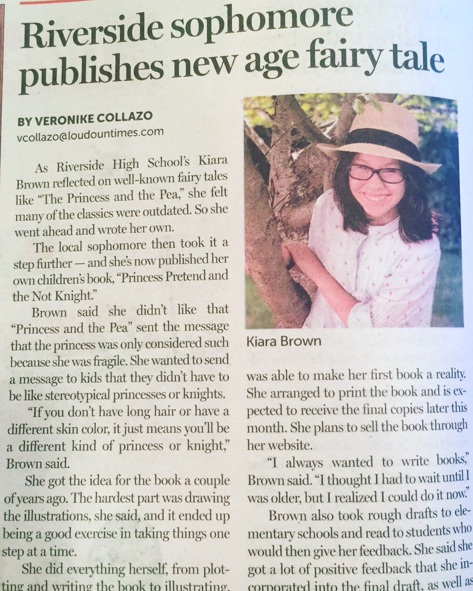 RiversideLCPS's tweet photo. Reading the paper on a Saturday morning and look what I find...way to go Kiara! You rock😎 @LCPSOfficial https://t.co/ObGpZIO96n
