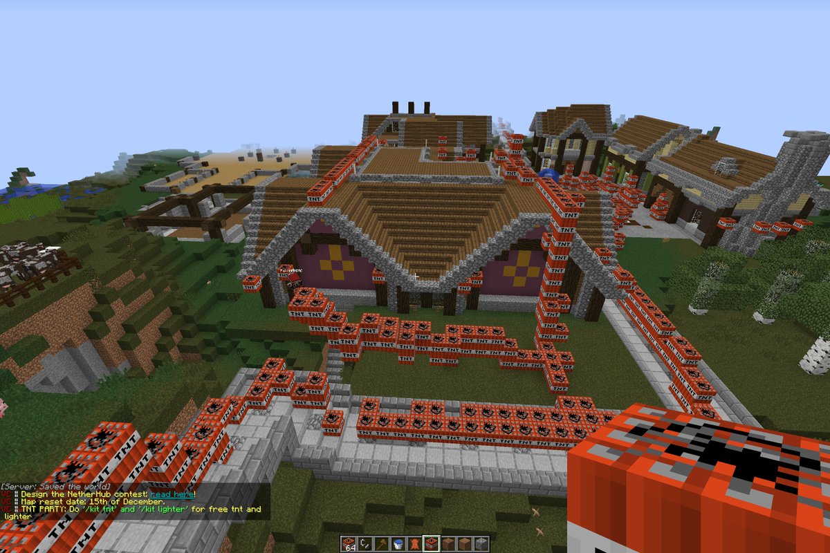 VCraftOfficial's tweet photo. Here are a couple of fun screenshots from our traditional map reset TNT party... #minecraftSMP https://t.co/9osYRlCMsj