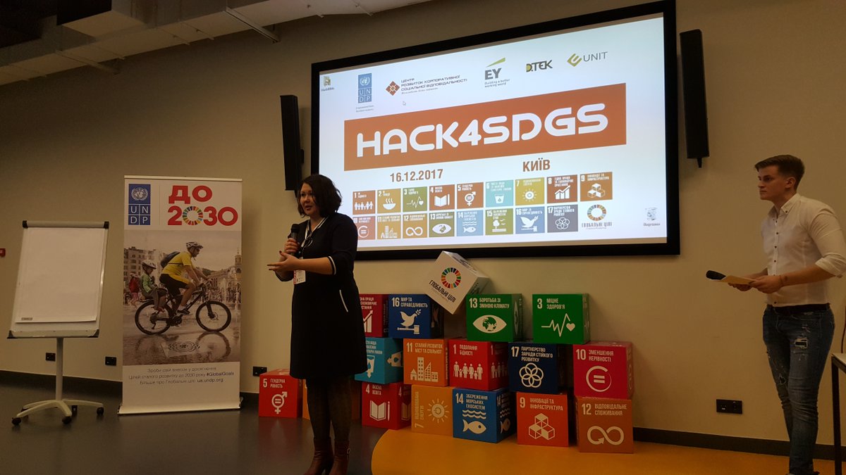 KPiotrovska's tweet photo. Ukrainian youth has a lot of ideas how to promote SDGs among private sector! That's what @UNDPUkraine has revealed today at Hackathon on SDGs. A number of realistic projects have been born today https://t.co/UROC4nnmEv
