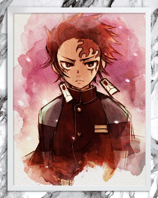 割朗さんがTwitterに投稿した竈門炭治郎(鬼滅の刃)のイラスト。