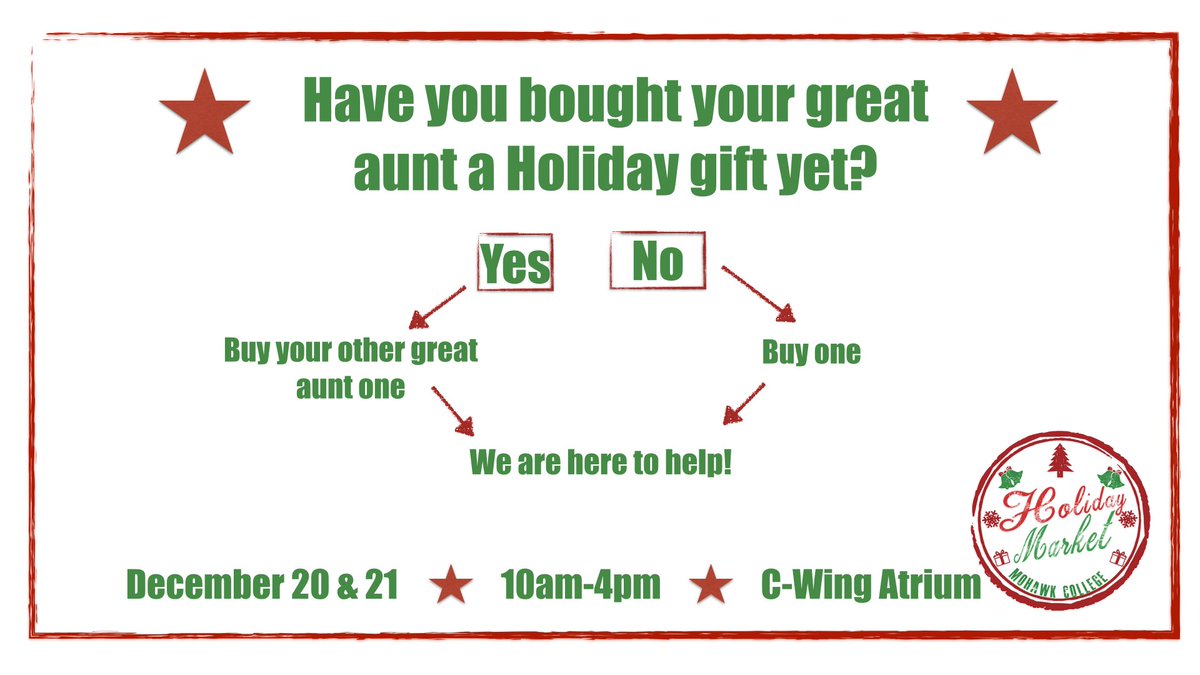 MohawkFood's tweet image. Don't forget about someone special for you! Come to the Holiday Market and check the amazing gifts we have waiting for you :)