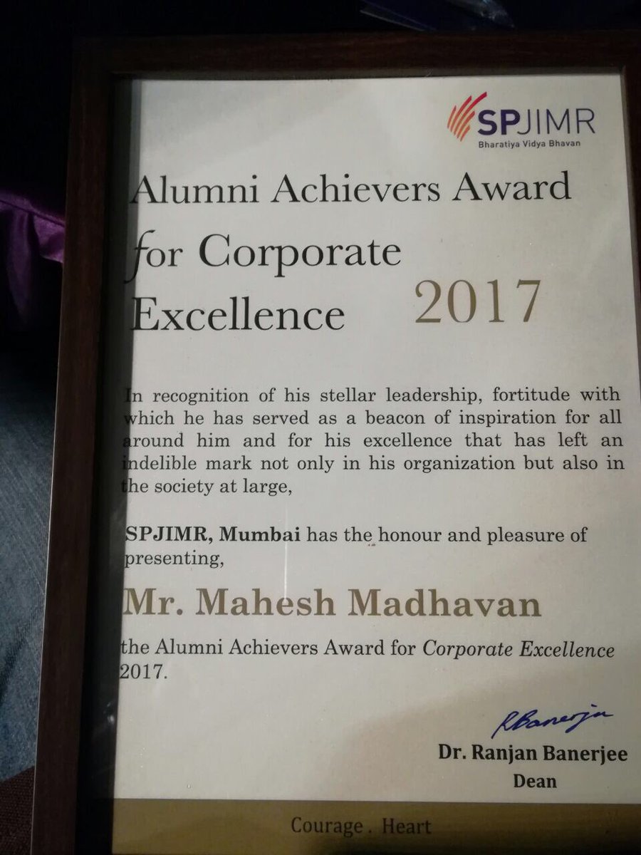 Akhil_C's tweet photo. Congratulations buddy @madhavanbacardi the first Global CEO from @SPJIMR Honoured &amp; Alumni Award for Corporate Excellence at SPANDAN 17 #SandsOfTime #imspjimr https://t.co/PEX3AsTvbC