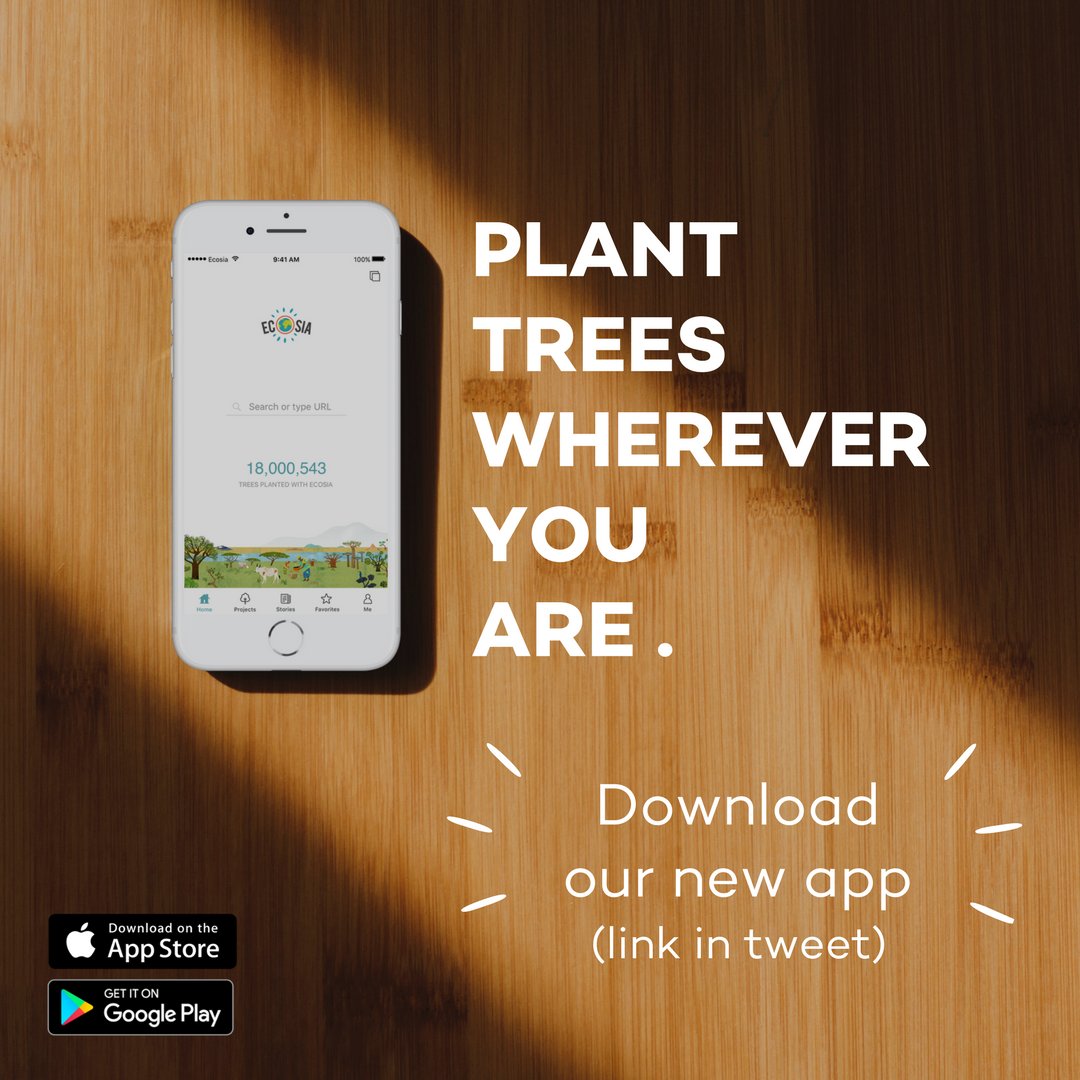 GlobalOwls's tweet photo. Wohoo! @Ecosia has brand new apps! Download the Ecosia app for iOS or Android and start planting trees wherever you are: https://t.co/89YU87WtQq 
#green #Sustainability #SocEnt https://t.co/V9yPpT2M13