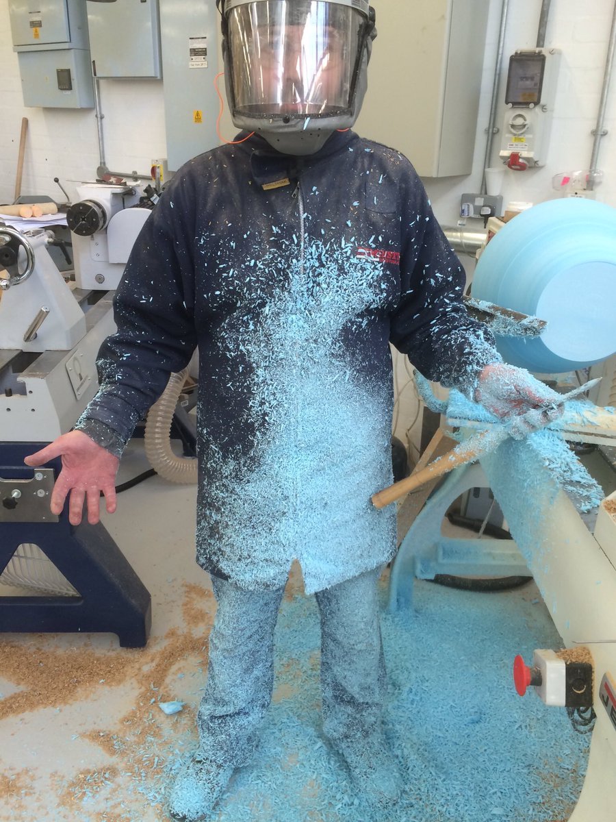 kerry_truman's tweet photo. @MarkSangerUK @TonyNicol3 @AndyWoodturner @acwoodturning you don’t know what your are missing.. it’s a polymer-tastic..!? #bluefoam is the messiest.. haha.. I bet you’ll be hoarding all those shampoo bottles before you know it.. 😀 https://t.co/x529Yw0pXP