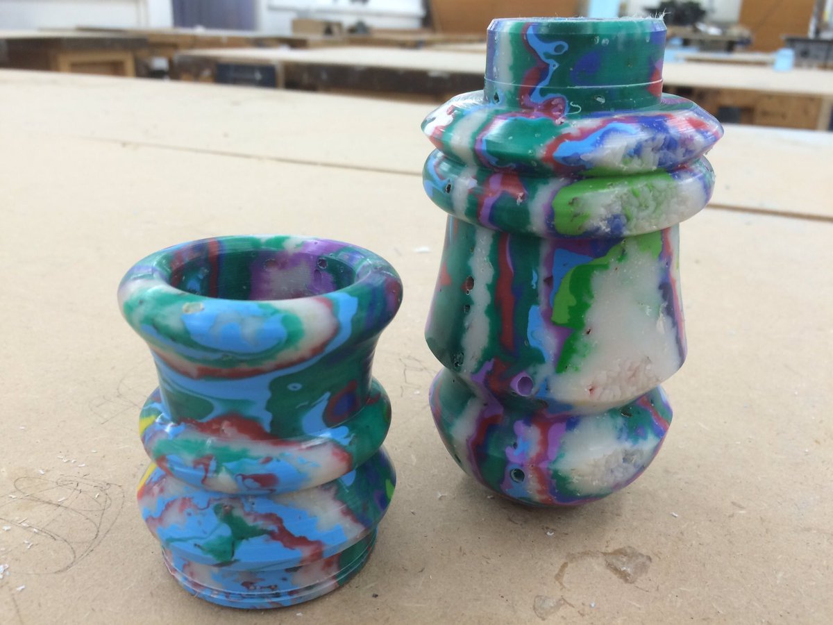 kerry_truman's tweet photo. @MarkSangerUK @TonyNicol3 @AndyWoodturner @acwoodturning you don’t know what your are missing.. it’s a polymer-tastic..!? #bluefoam is the messiest.. haha.. I bet you’ll be hoarding all those shampoo bottles before you know it.. 😀 https://t.co/x529Yw0pXP