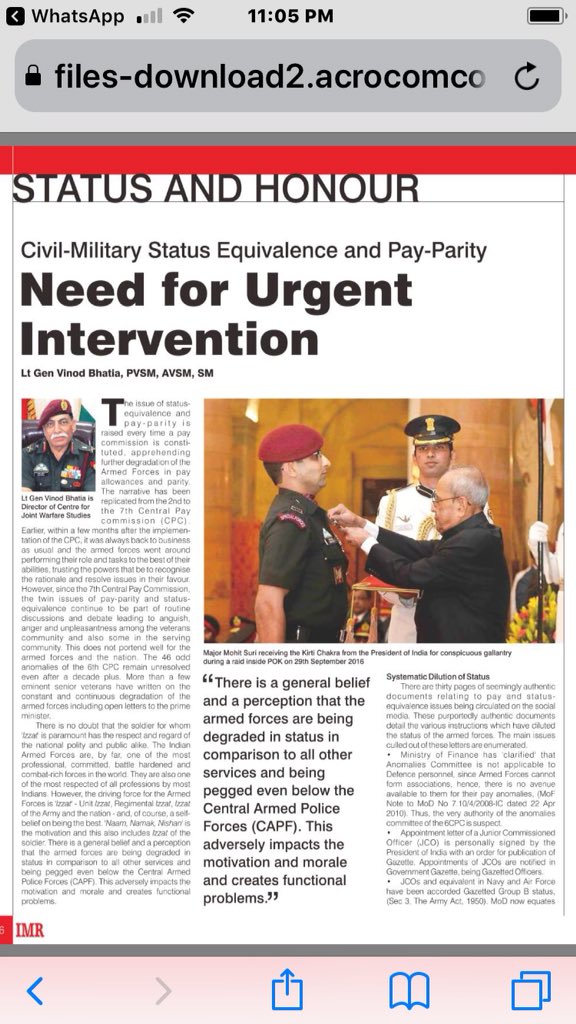 PunamIndian's tweet photo. @rajeev_mp @narendramodi @AmitShah @arunjaitley @nsitharaman @rajnathsingh @nitin_gadkari @sgurumurthy @nda4kerala @BJP4Karnataka @FlagsOfHonour @IndianExpress @kayjay34350 @atahasnain53 @Chopsyturvey @SinghNavdeep @MajDPSingh @rashtrapatibhvn @MajorPoonia @GulPanag @RSSorg I sincerely hope Hon’bleMP @rajeev_mp ji would raise these issues before our Parliamentarians.Its every Nation’s solemn duty to honour sacrifices ofSoldiers,Veterans&VeerNaries. #Downgradation #Degradation of ArmedForces&Humiliation ofWarVeterans&Widows pains every Indian heart https://t.co/D6WtCZ4Ojm
