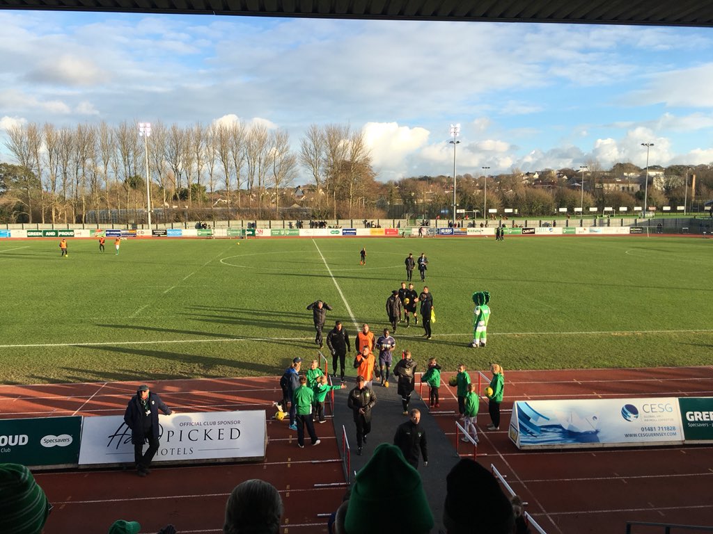 Half Time at Footes Lane and <a href="/GuernseyFC/">Guernsey FC</a> trail 3-1 to Walton Casuals