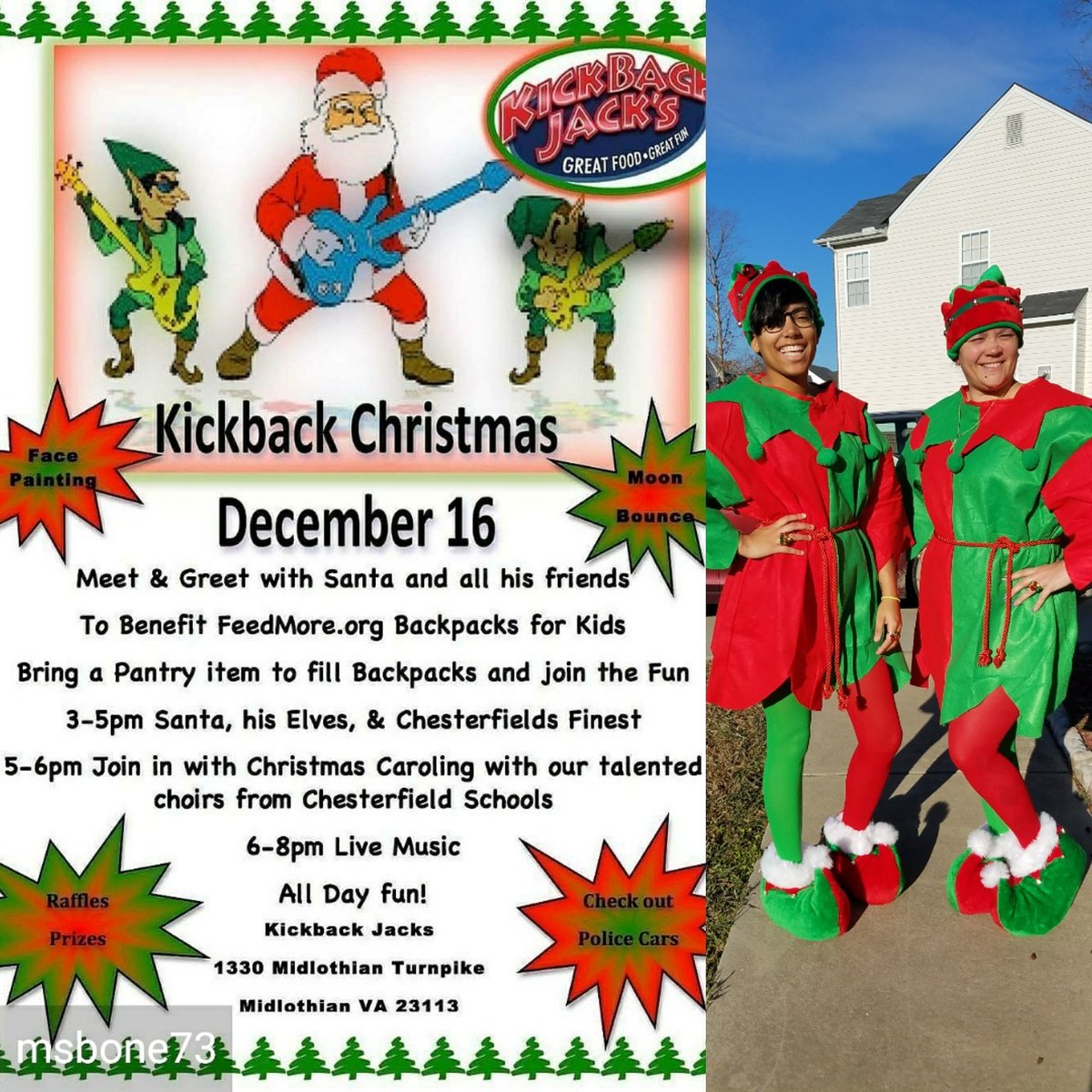 VetsForKaepernick on Twitter "Kickback Jacks Christmas December 16th 2017 3pm 8pm Santa Elves Raffles Christmas Caroling LiveMusic feedmore