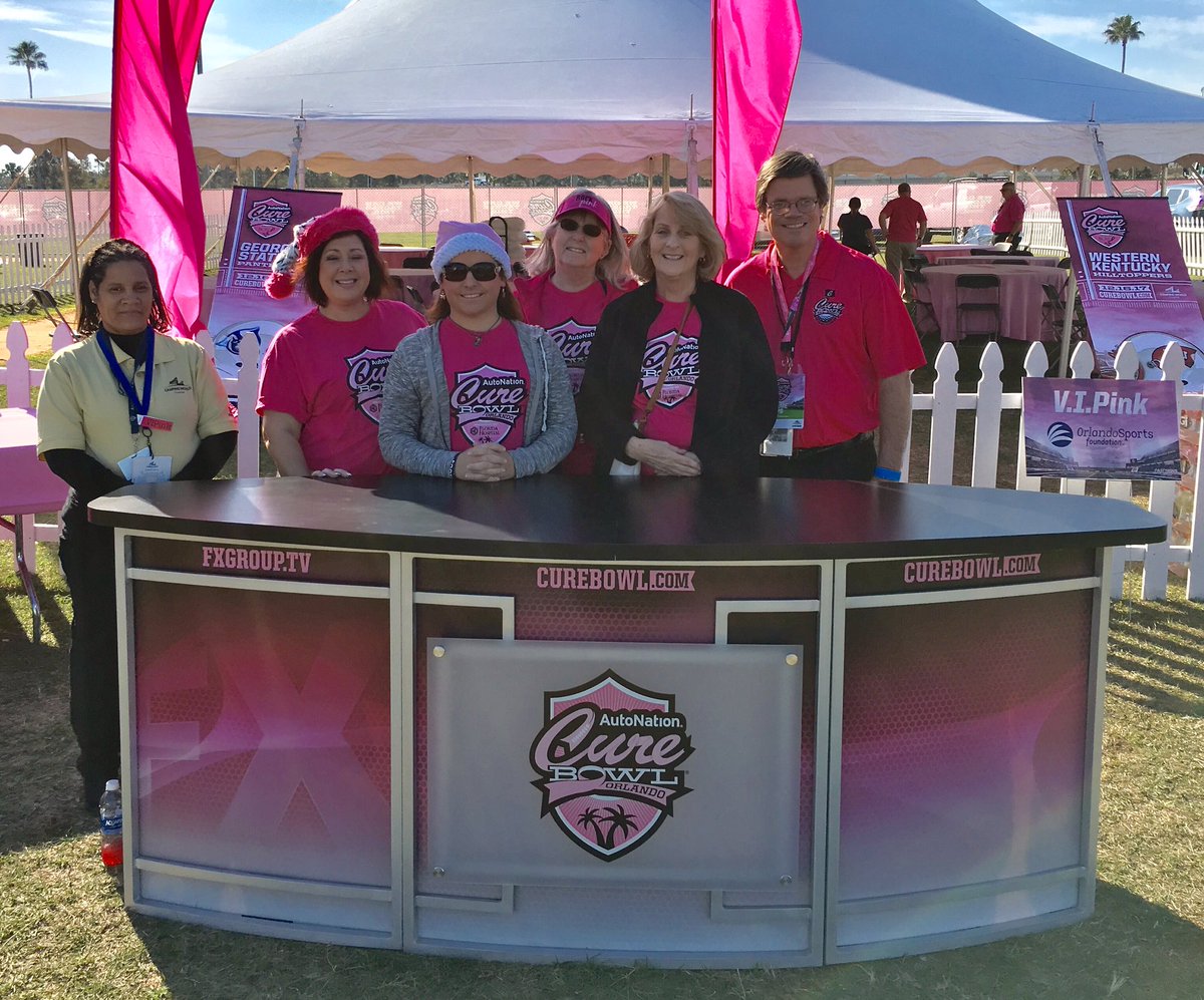 CureBowl's tweet photo. The @CureBowl #VIPink Team is set up and the Tent will be open in 30 minutes! https://t.co/LjsAaZgDax