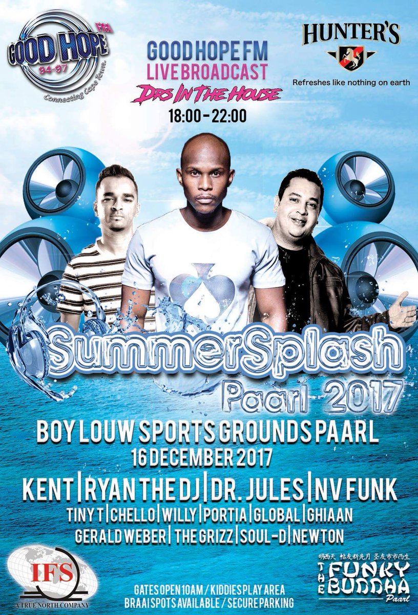 GoodHopeFM's tweet photo. #IssaParty at #SummerSplash2017.
@DJKENTSA rocking the crowd. https://t.co/xgHQq28Yuu