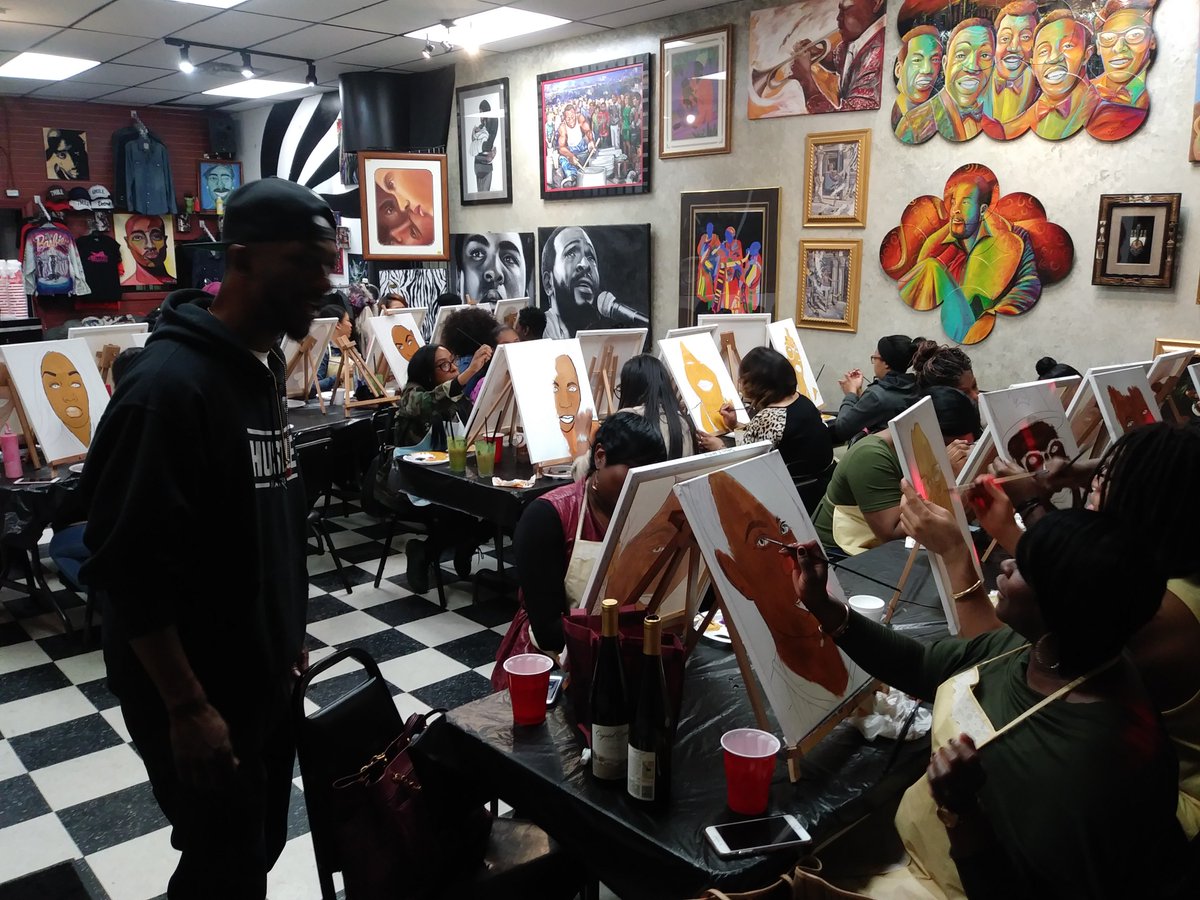 Last night was incredible....Worlds first Trap Art Selfie Paint Party@ The Fel'le Gallery!!!! 
eventbrite.com/e/80s-vs-90s-s…