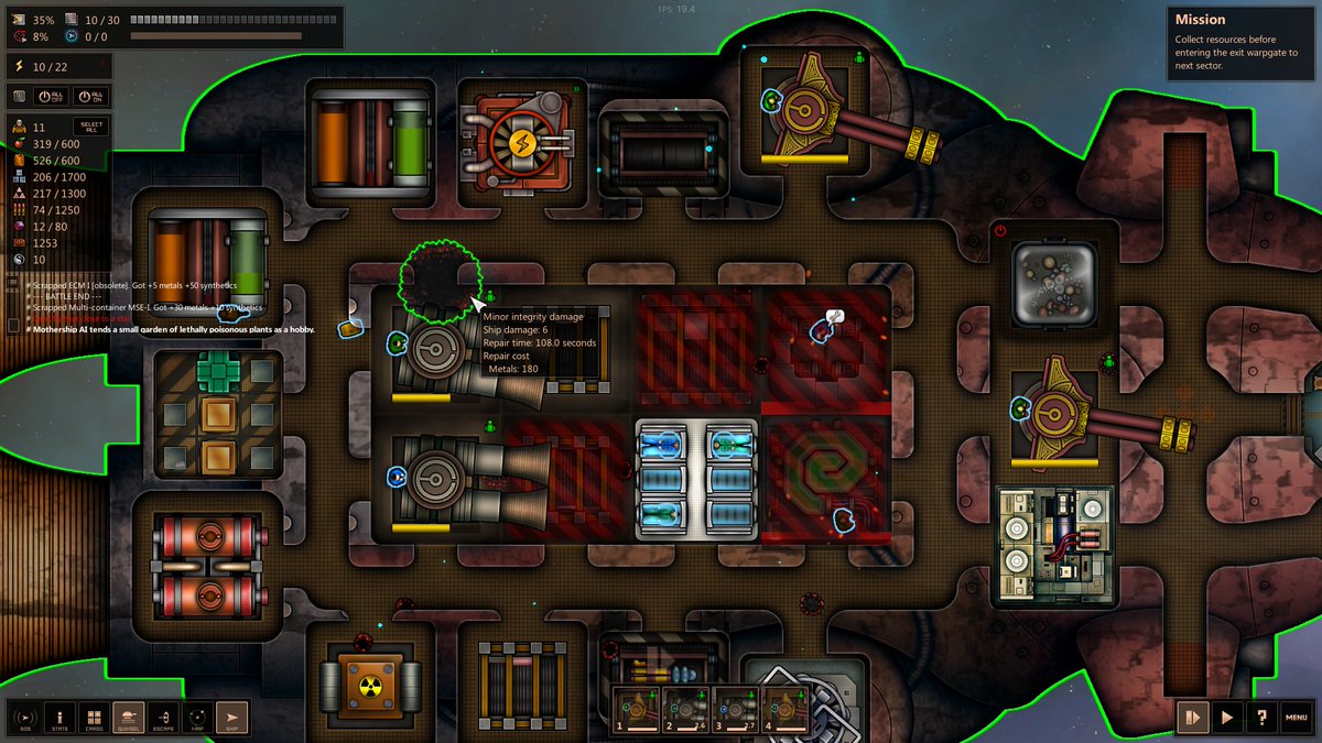 Shortest Trip to Earth: new combat &amp; ship damage visualizations. We hope that if STE succeeds, it validates the (emerging) genre called FTL-likes :) #FTL
#roguelike #indiedev #indiegames #screenshotsaturday #pcgames