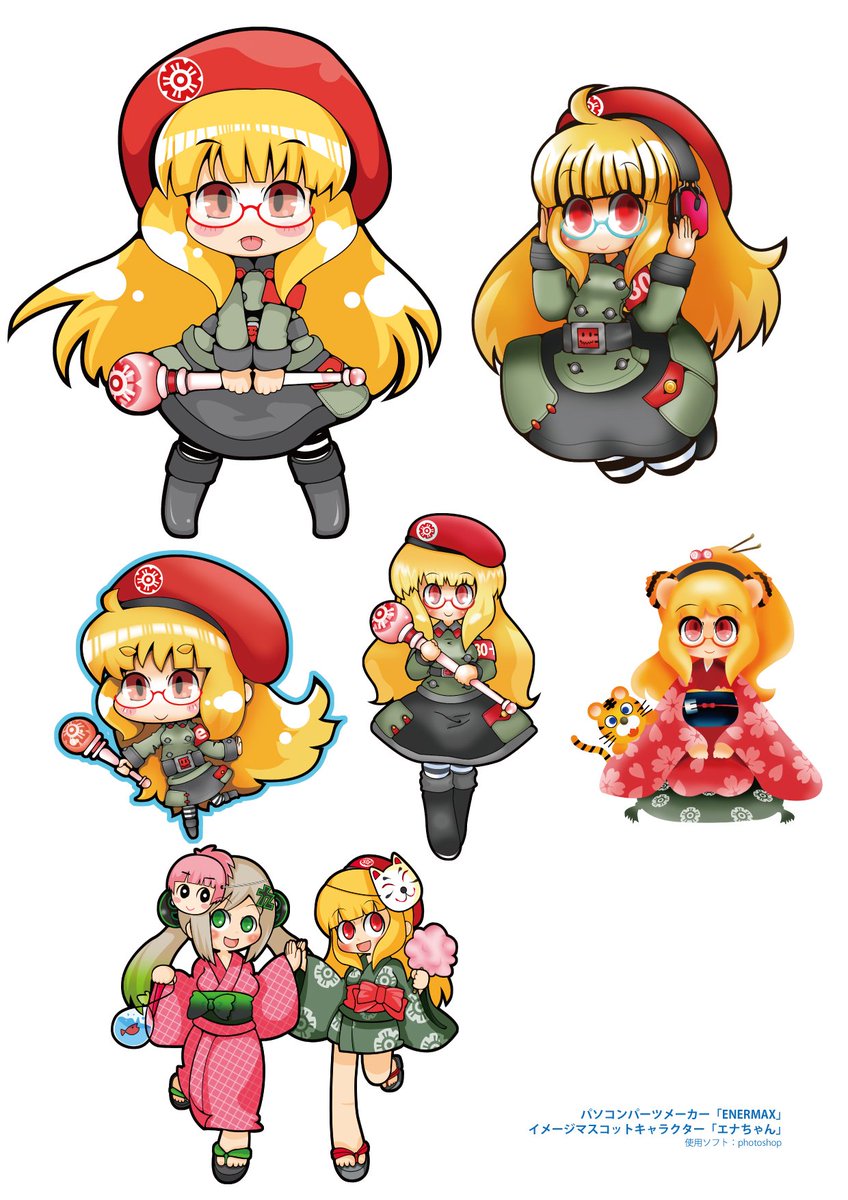 白四 Shiroyon Epfc 秋葉原がまだ自作pcが活気だった頃に作ったマスコットキャラクターたち Antecのアンテッ子ちゃん Corsairのコルセアたん Enermaxのエナちゃん ほかにも数キャラデザインしましたがこの3人には思い入れが強いです