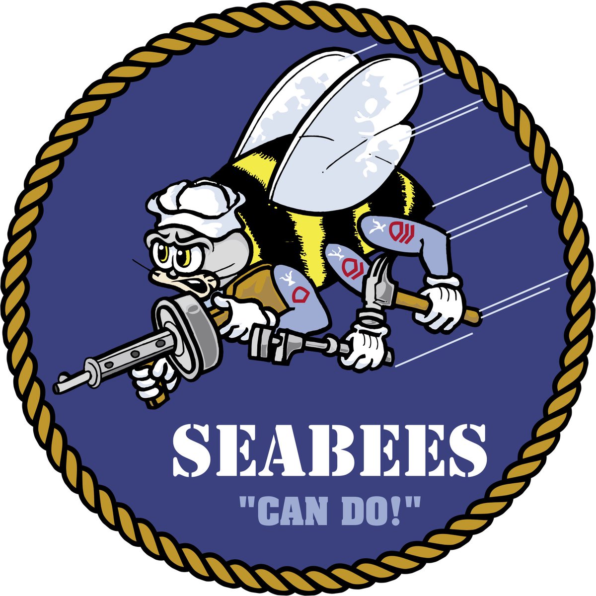 George_feld's tweet photo. Monroe seems to follow me everywhere 😂 first a hornet now a Seabee. Go hornets and hoorah Seabees🇺🇸⚓️ @TheHornetsNest2 https://t.co/Qti1XUoWMs