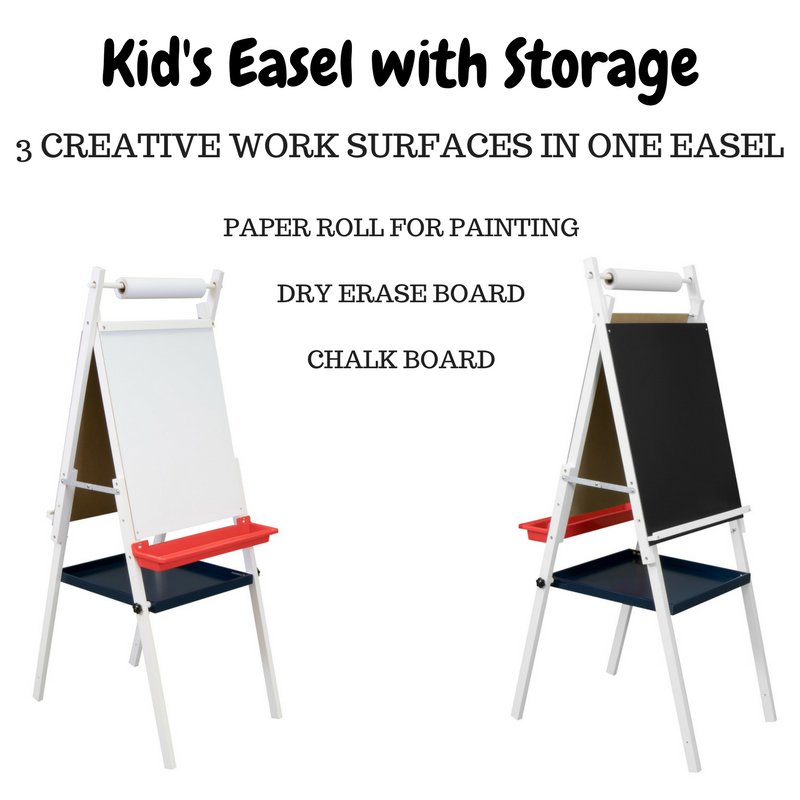 Kids Easel with Storage - Studio Designs #arteasel #kidseasel #kidsgifts #creativekids #giftsforcreativekids #kidsarteasel #kidstoys #holidaygiftguide #christmasgiftsforkids #studiodesigns #nicelist #artsykids #holidaygifts2017