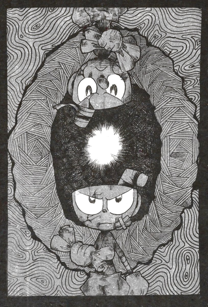 uwo8300's tweet photo. 夜明けに向かえ少年よ
#Cuphead 
#ペン画 https://t.co/lhd2d3UoyE