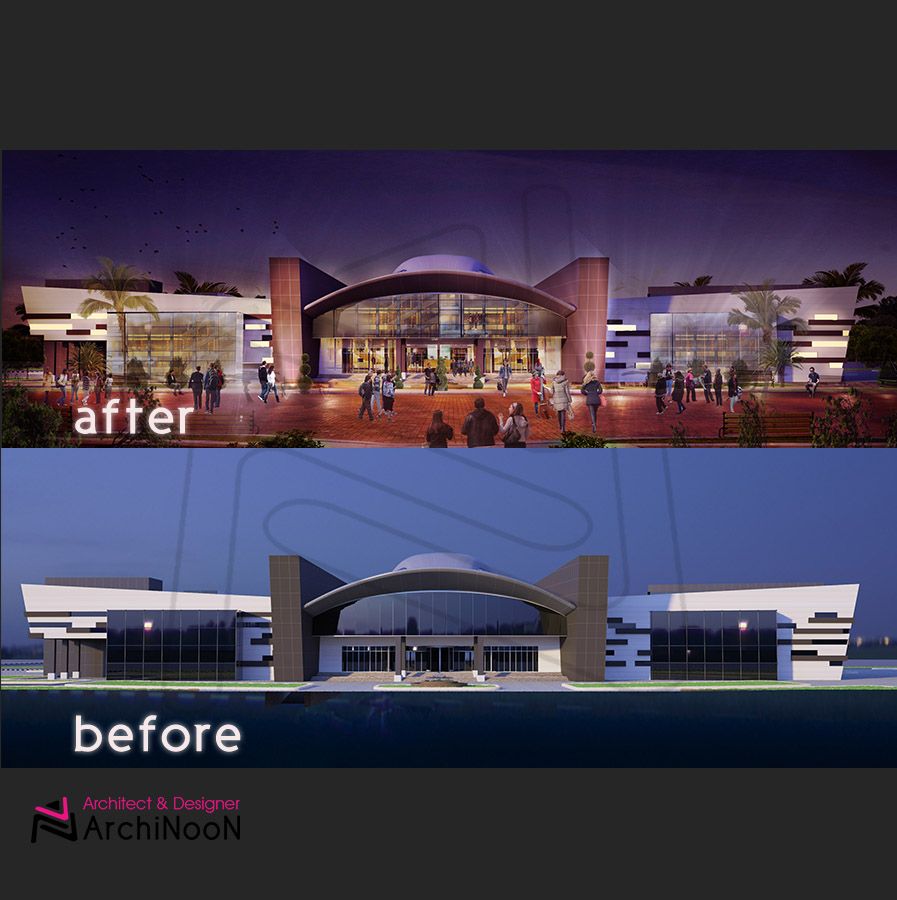 archi_noon's tweet photo. before&amp; after
#beautiful #architect #architecture  #archilovers  #arquitectura  #design  #renderbox #render #vray #rendering #3dsmax  #photoshop #visaulization #3dvisaulization  #buildings #city #art #elevation #finalproject  #postproduction #musicalacademy #archinoon https://t.co/tadOJ57xB5