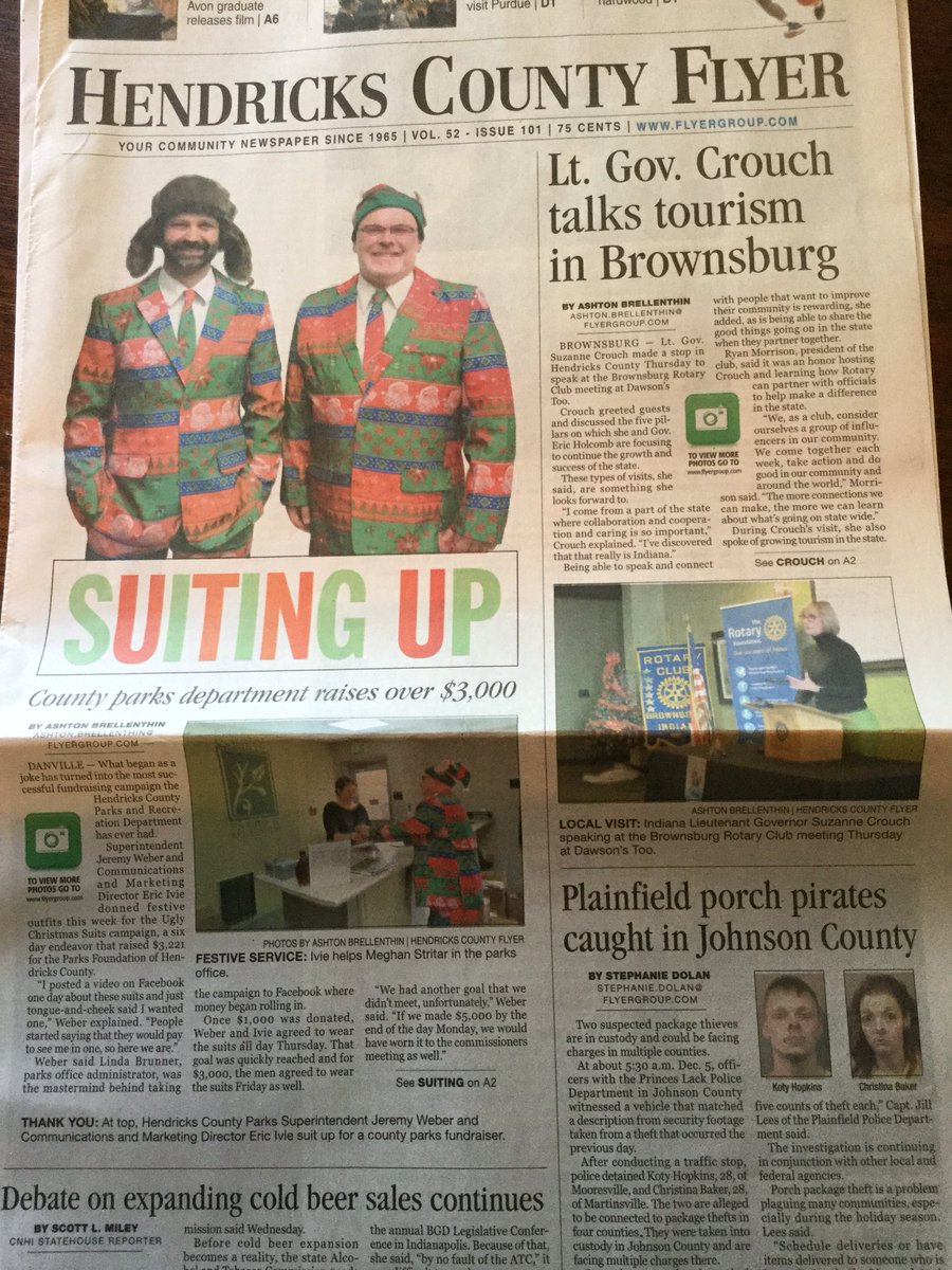 Hendricks Co. Parks (@hcparksandrec) on Twitter photo Check us out in today's issue of <a href="/TheHCFlyer/">The HC Flyer</a>! Thank you, @SeeAshtonWrite! 🎄🎅 flyergroup.com/news/suiting-u… Check us out in today's issue of <a href="/TheHCFlyer/">The HC Flyer</a>! Thank you, @SeeAshtonWrite! 🎄🎅 flyergroup.com/news/suiting-u…