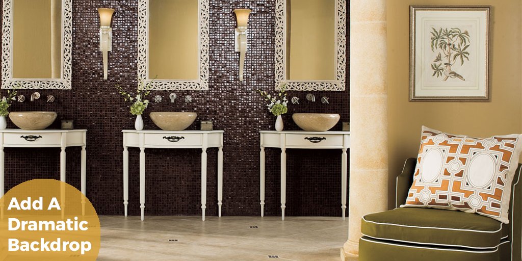 A dark accent wall when mixed with a neutral toned floor creates a stunning contrast. #interior #design #tile #flooring #alfords #regina ow.ly/3Yc030hcEbI