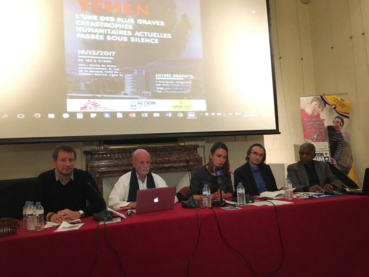 yjadot's tweet photo. Conférence #Yémen : À travers ses ventes d’armes à l’Arabie Saoudite, la France est complice des massacres et de la catastrophe humanitaire. Elle enfreint le droit européen et international. Le Parlement européen demande un embargo immédiat sur les ventes d’armes https://t.co/yvmT1ATSiA