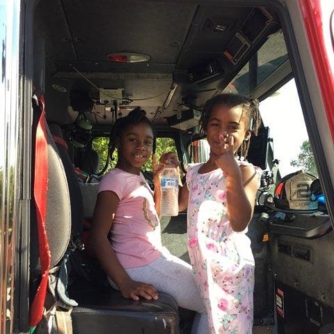 WPBfire's tweet photo. Station #2 delivering Santa to Dreher Park. The kids got to explore the fire truck and tell Santa what they wanted for Christmas. #wpbfire #santa #wpb https://t.co/Hdebe7Qx3b