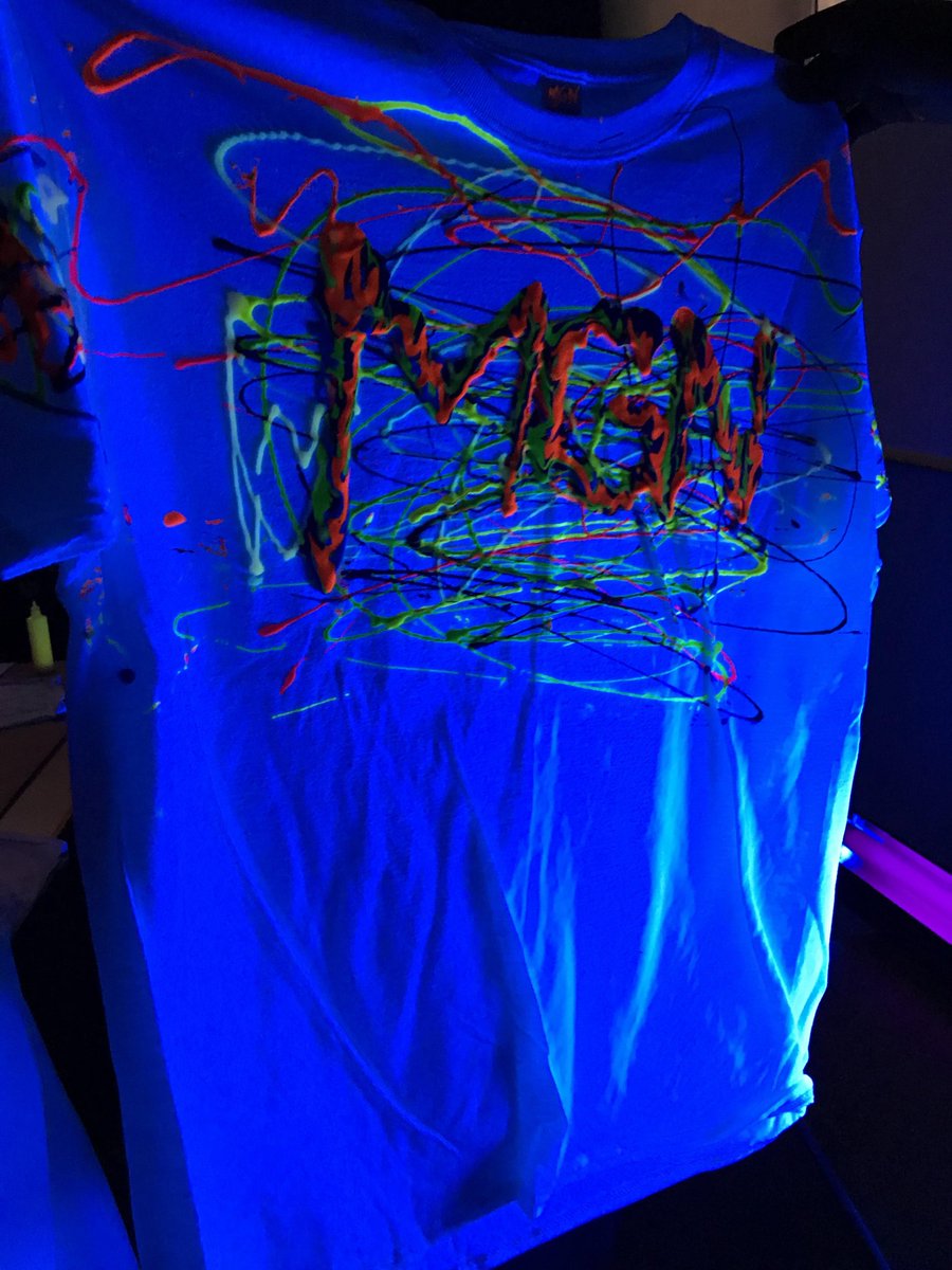 NChicagoLibrary's tweet image. Some final products from the blacklight paint party! Thanks to all that participated! It was a successs