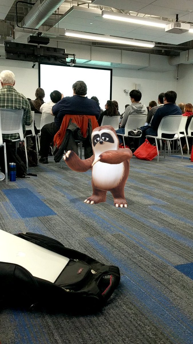 shrutikapoor08's tweet photo. Unusual visitor at #devfest17 . Not sure why he is interested in AI. #DevFest2017 #GoogleDevFest #JavaScriptTechTalk #javascript @gdgsv https://t.co/1lmrG0Nxtt