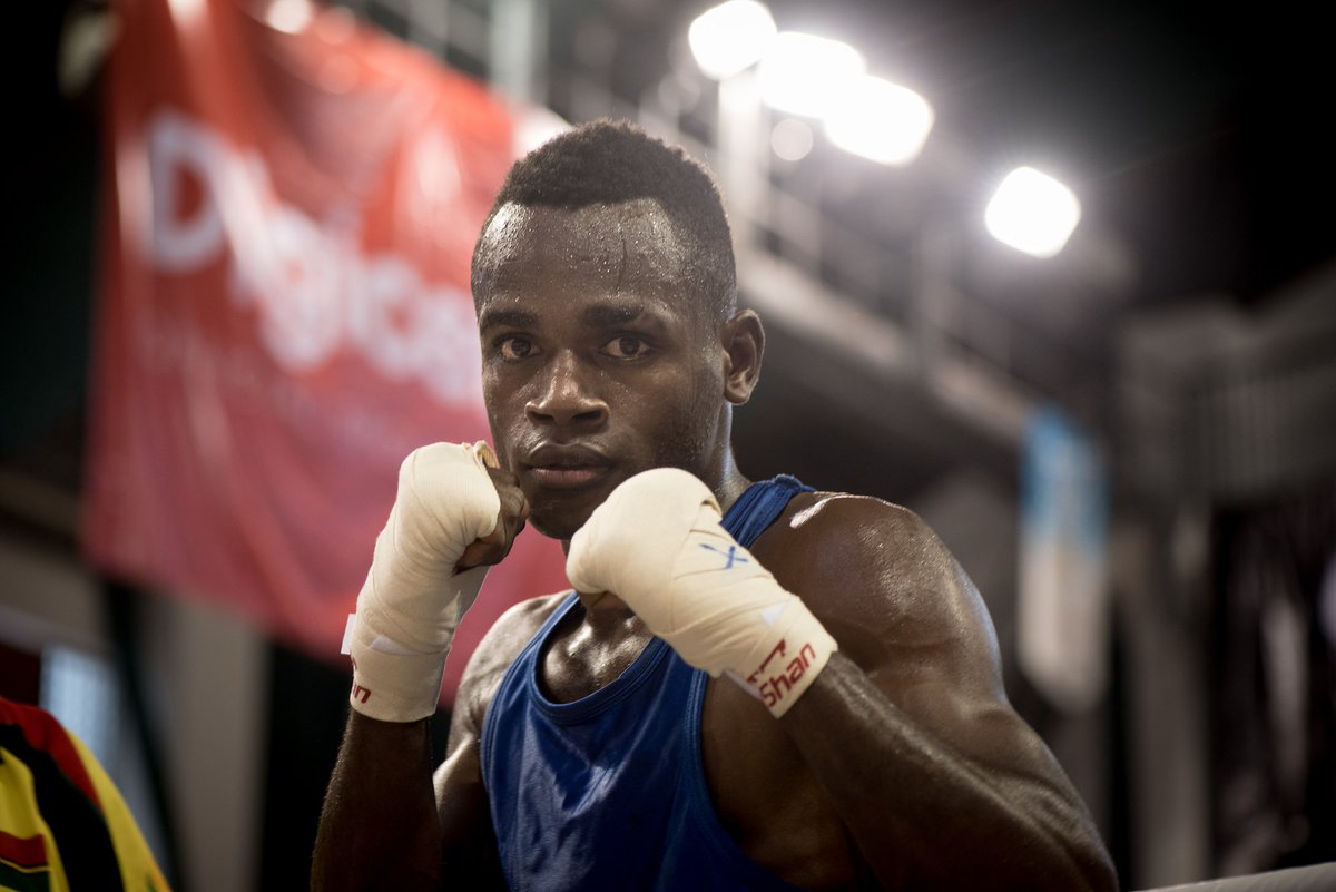 VanuatuDan's tweet photo. I posted this photo of one of our gold medal boxers, and someone commented: 

Raging Buluk

I love it.

#VAN2017 https://t.co/0V1yB4Yrc4