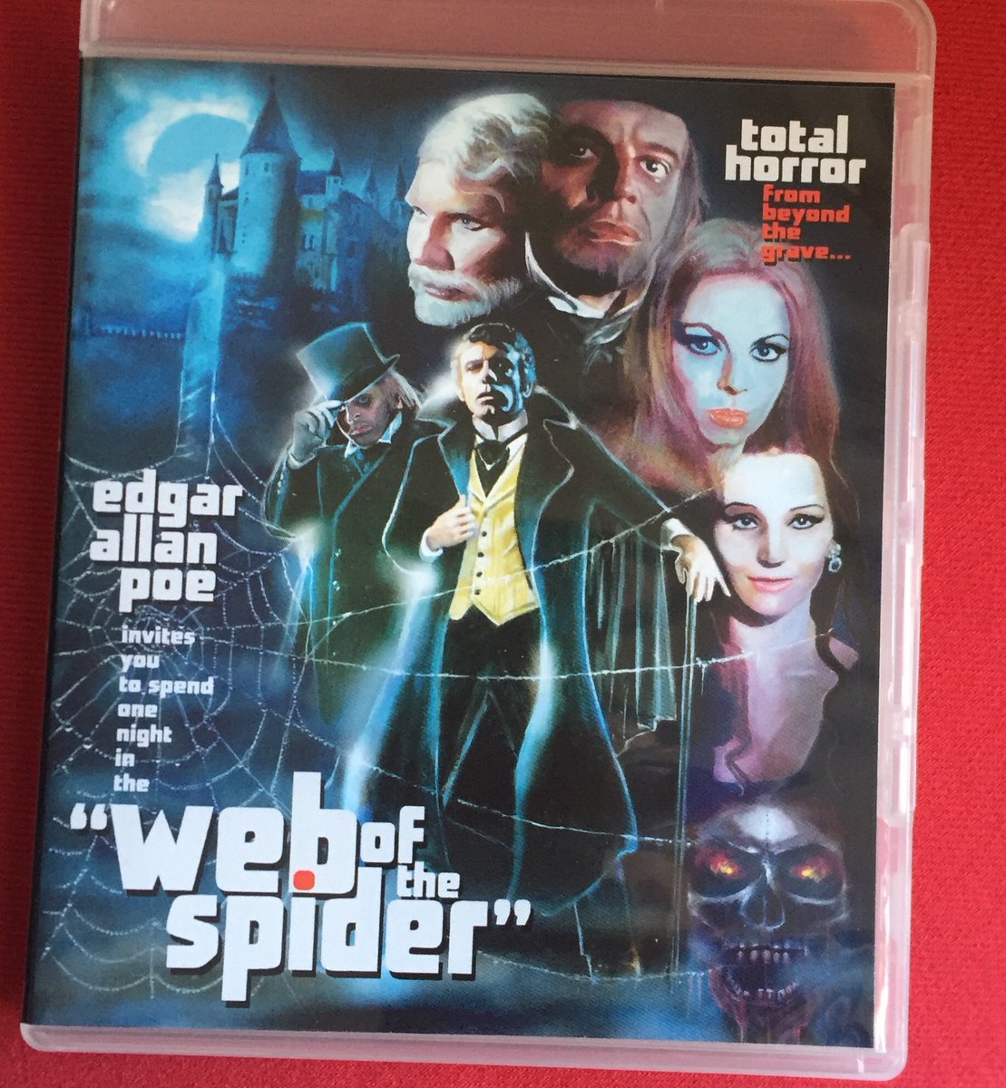 classichorror1's tweet photo. New(ish) blu ray from across the pond #WeboftheSpider. One of the last of the Italian gothics. Sparkling cast with #AnthonyFranciosa #KlausKinski and #MicheleMercier 💀🕷⚰️🕯 https://t.co/qbO1P6aGwe
