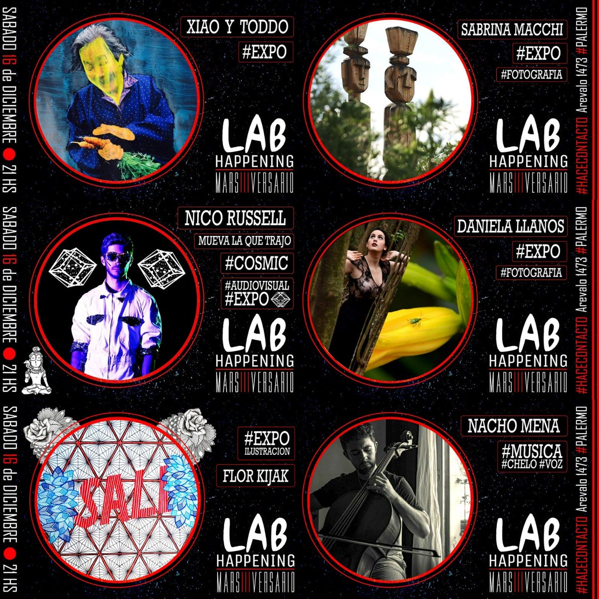 MarteCreativx's tweet photo. 🔴 Esta noche a partir de las 21HS 🎉 Celebración #MARSIIIVERSARIO 🎉 #MUSICA #EXPO #PERFO #AUDIOVISUAL #INSTALACION #COSMIC #FOTOGRAFIA https://t.co/LWB9kdl6cP