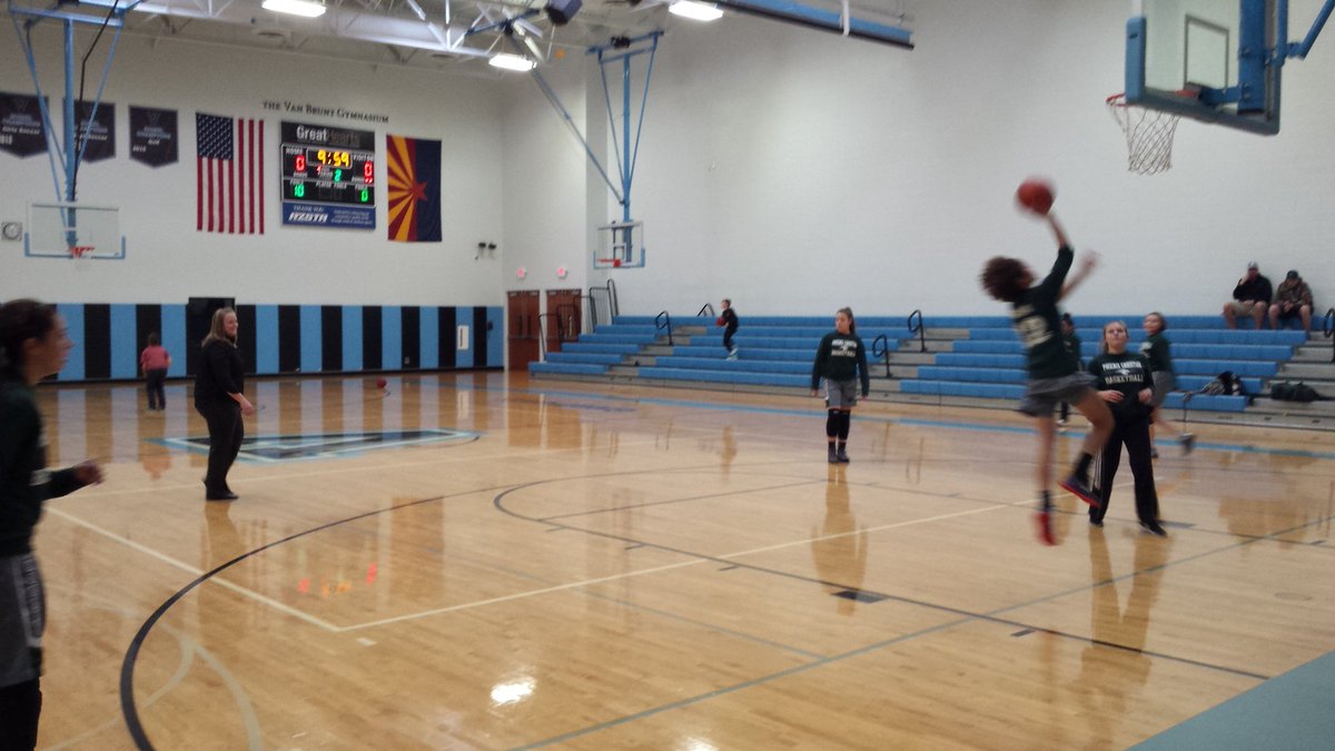PCWomensHoops's tweet photo. Warming up at @vpfalcons as we prepare to face the Falcons! Tip-off in 28 minutes!! #ForHim 🏀👍🌵@azpreps365 https://t.co/678cKITz2B