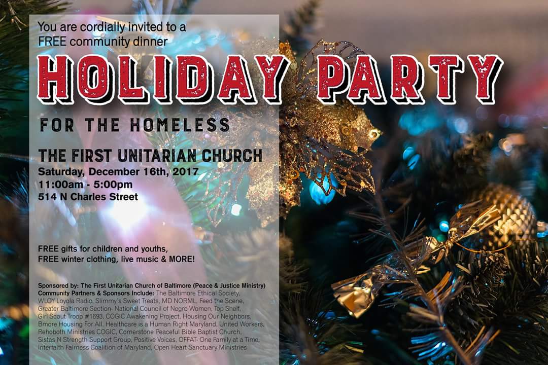 MarylandNORML's tweet photo. MDNORML is cosponsoring Holiday Party for Homeless - direct #homeless people in #Baltimore #Maryland here TODAY: https://t.co/xhl1MwN6Kr (address on image is incorrect - go to 12 W Franklin St) ~ #homelessness #food #holidays #Christmas #Hanukkah #cannabis #marijuana #LegalizeMD https://t.co/nf9mupHJiD