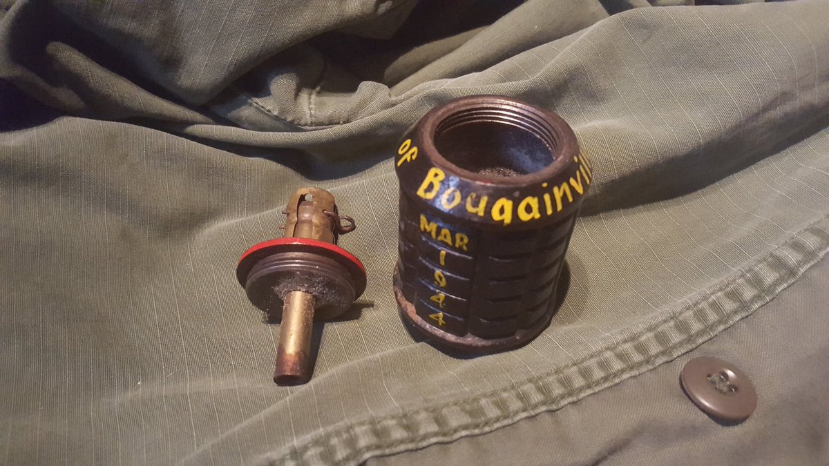 WW2_Collection_'s tweet image. Original WW2 Japanese Type 91 grenade for the battle of Bougainville. Veteran bring back.