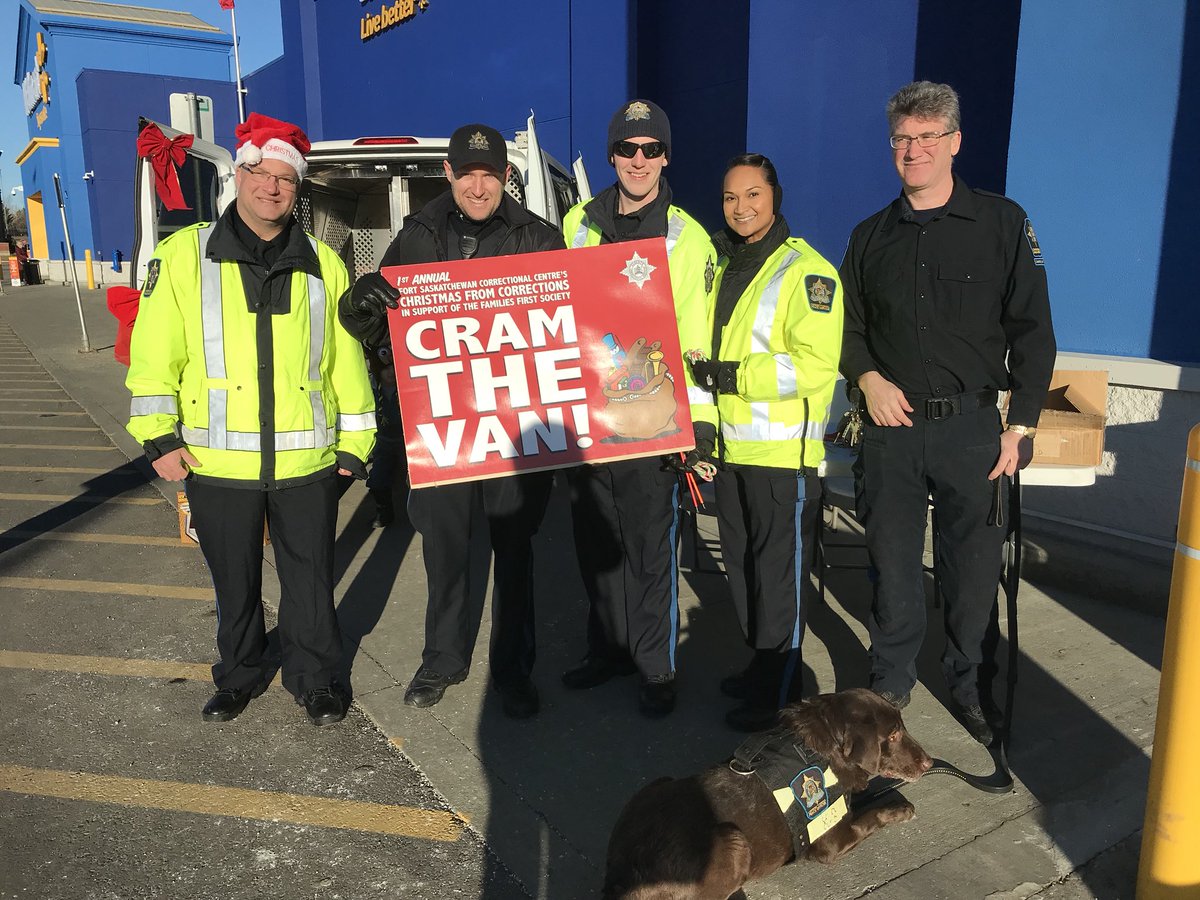 GaleKatchur's tweet image. Remember to come over to Fort Sask Walmart and Support our Correctional Services as they Cram the Van with toys for Families First!