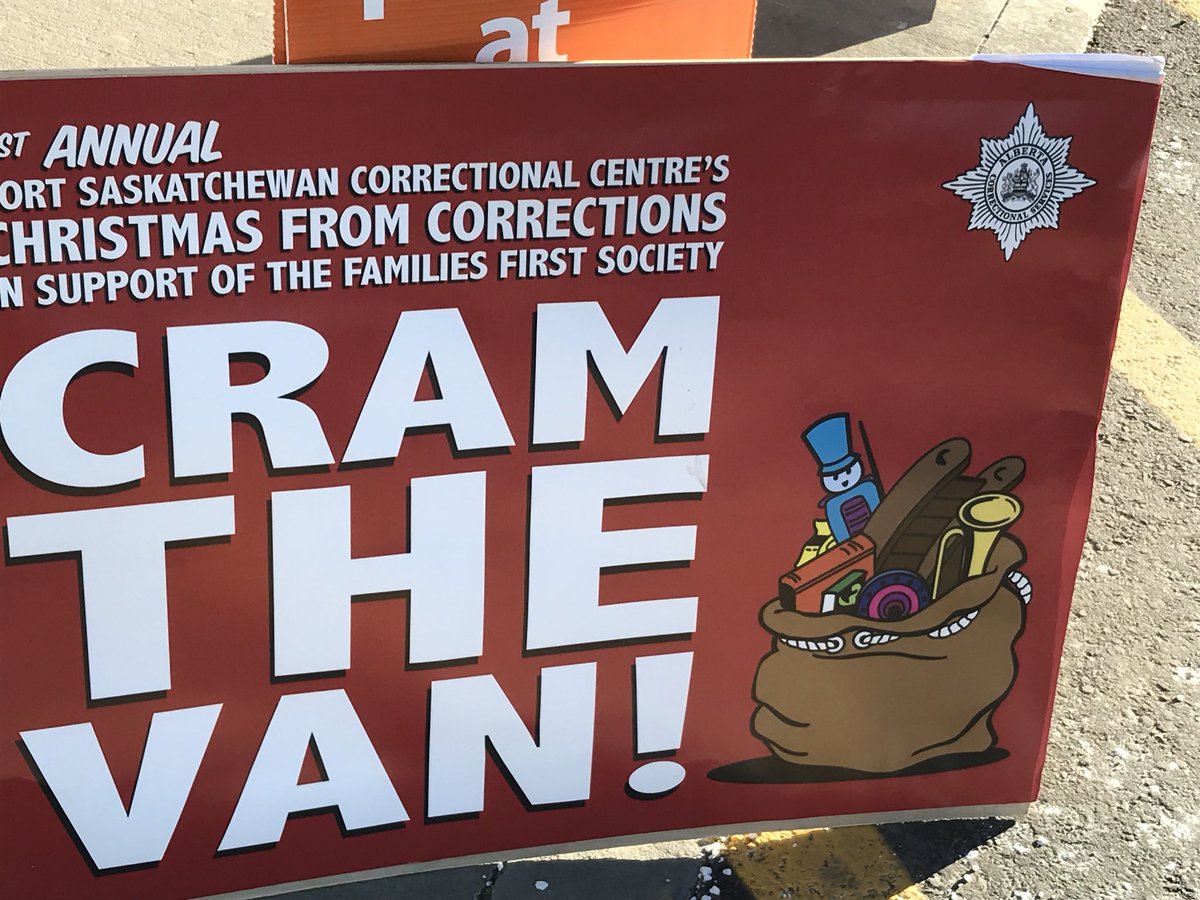 GaleKatchur's tweet image. Remember to come over to Fort Sask Walmart and Support our Correctional Services as they Cram the Van with toys for Families First!